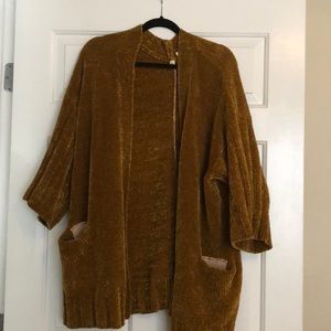 Anthropologie: Mustard yellow sweater/cardigan